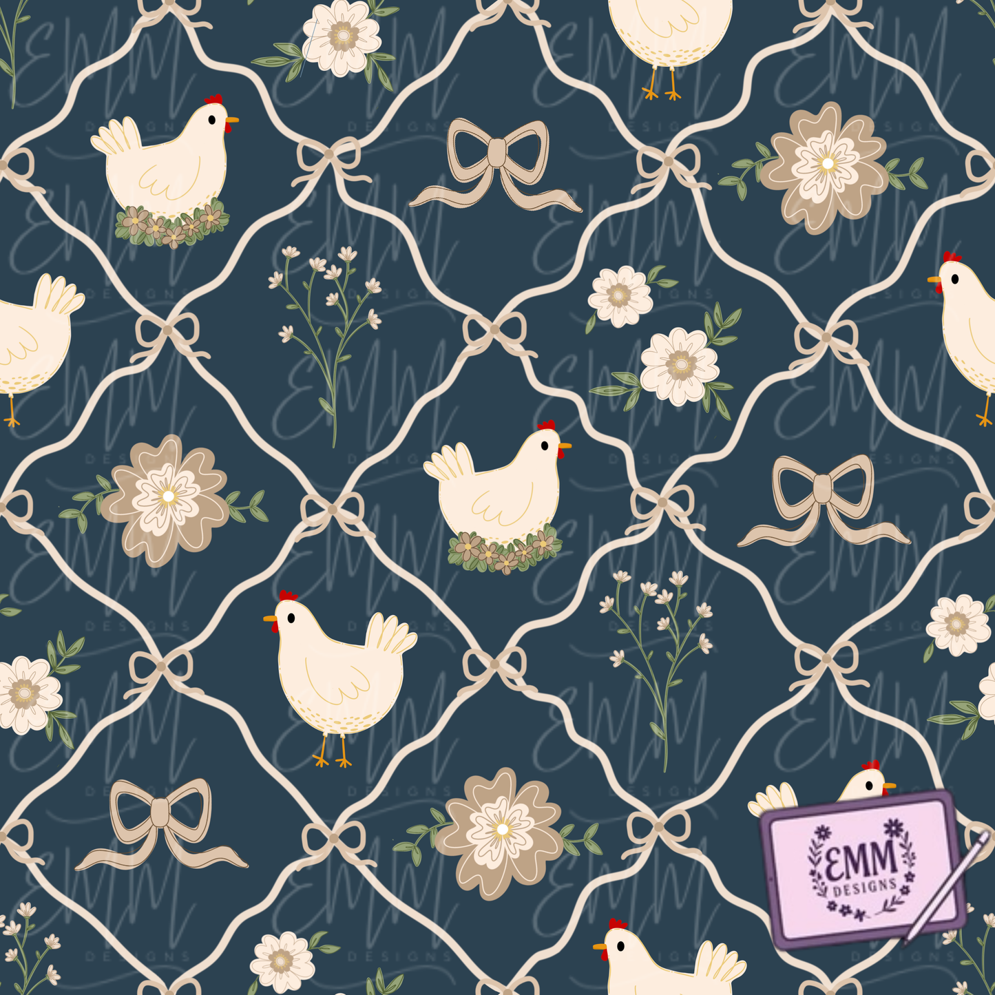 Spring – Chickens #18 | Seamless Digital Files