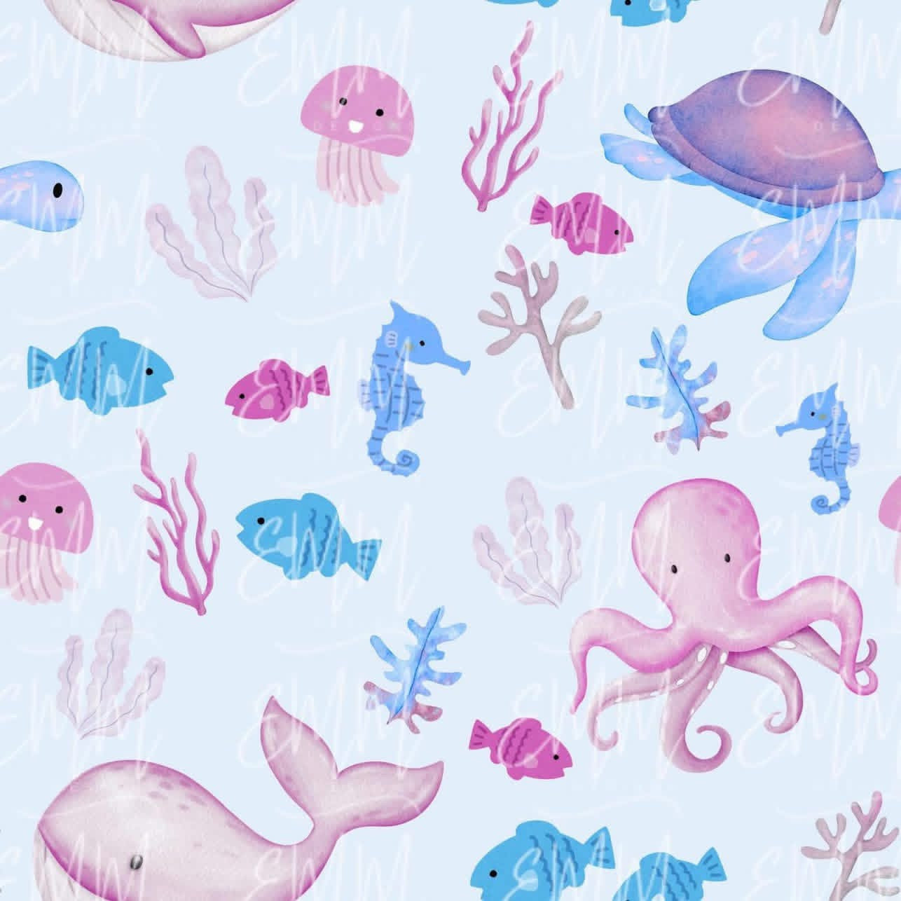Free File Friday - Sea Creatures Pink