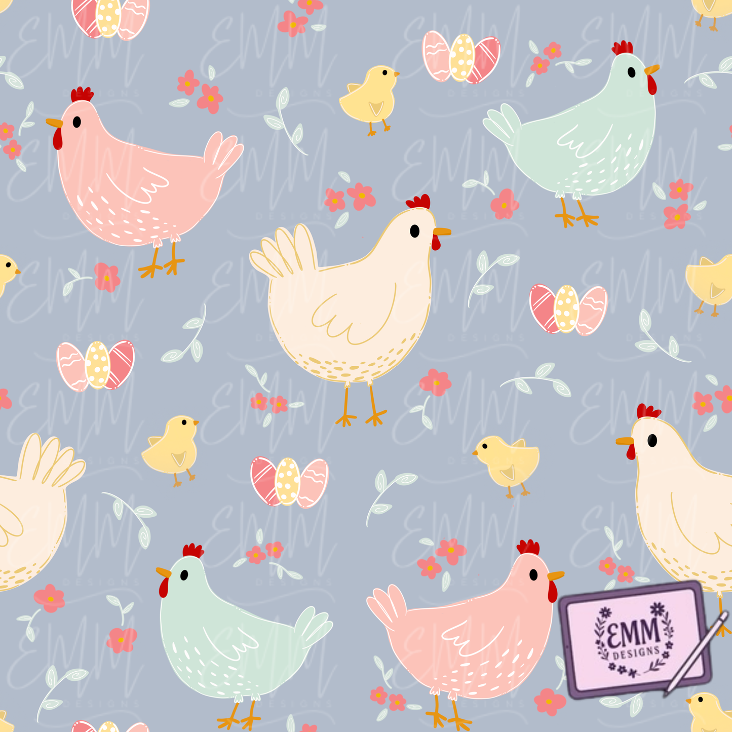 Spring – Chickens #2 | Seamless Digital Files