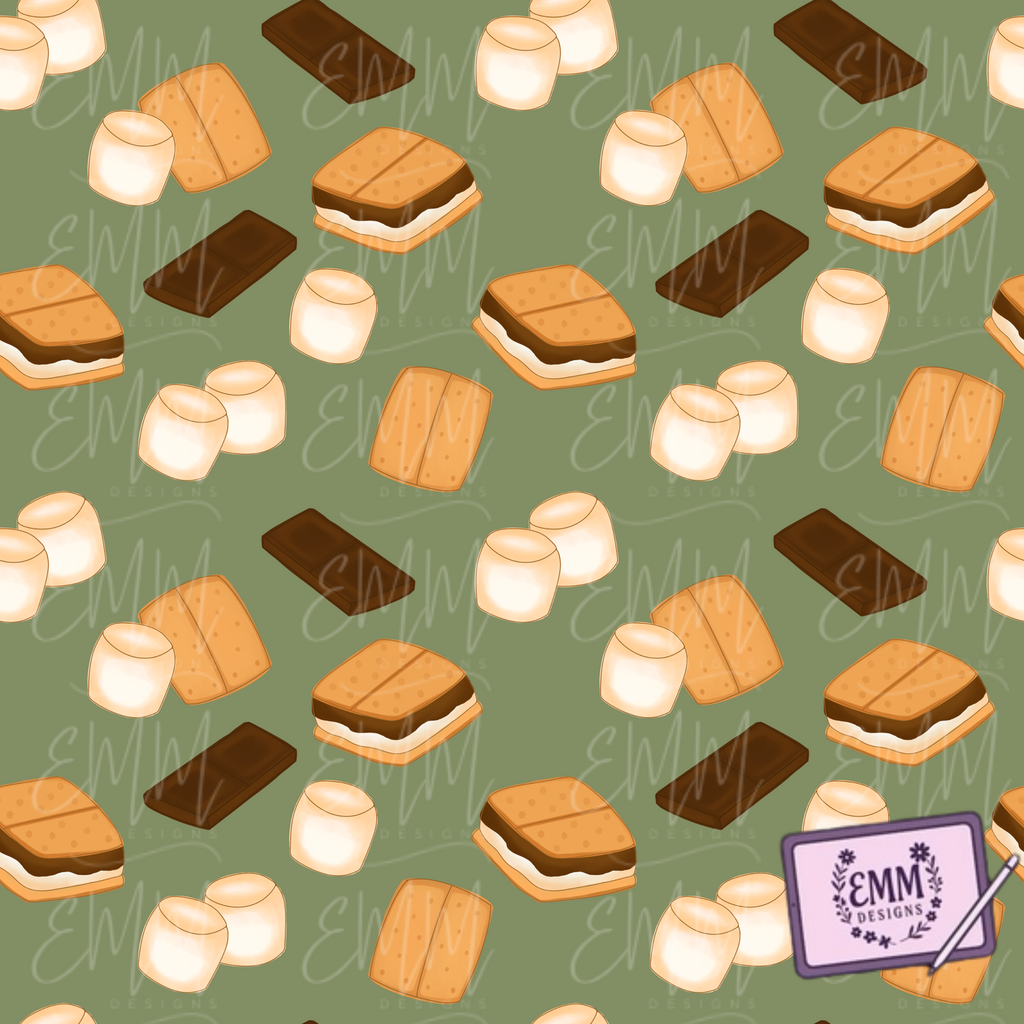 S’mores – Sage Green Background