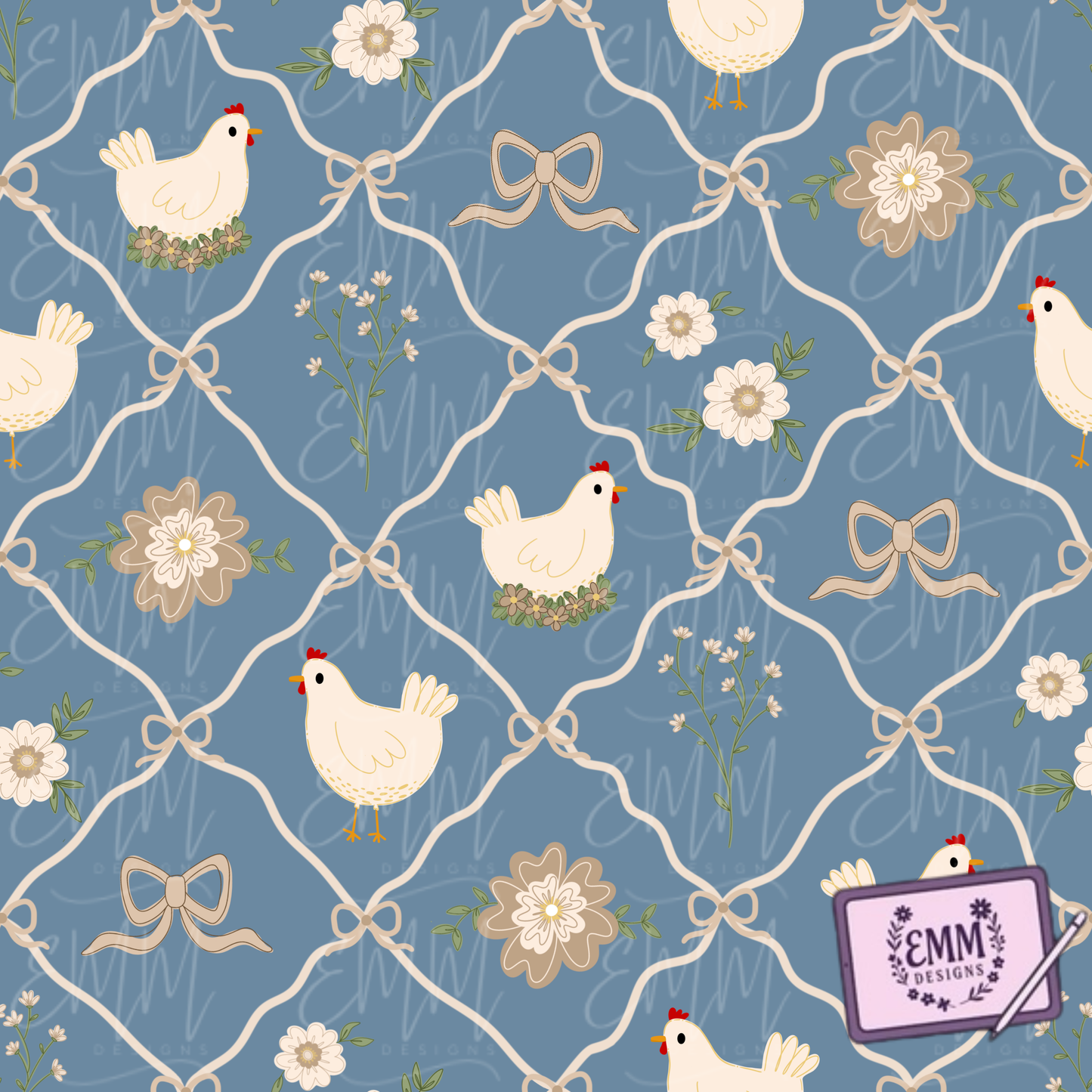 Spring – Chickens #19 | Seamless Digital Files