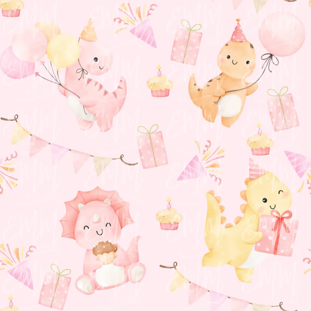 Free File Friday - Dino Birthday Pink