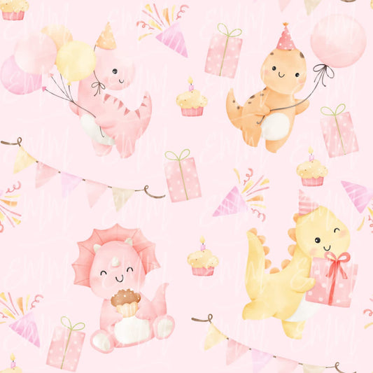 Free File Friday - Dino Birthday Pink