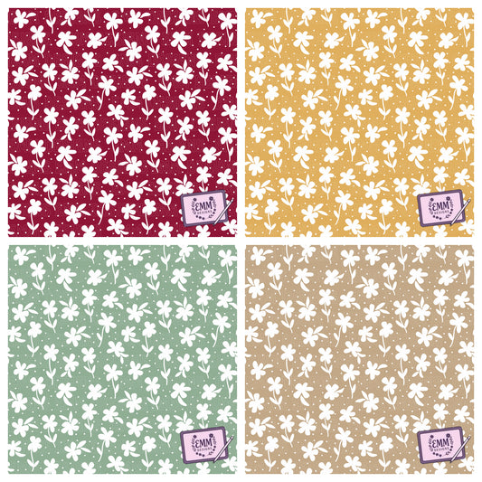 Florals – Design #73 | Seamless Digital Files - Set of 4