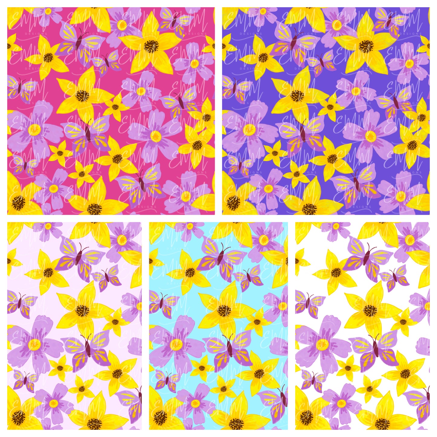 Florals – Design #26 | Multi Color Background Pack