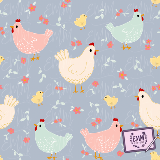 Spring – Chickens #1 | Seamless Digital Files