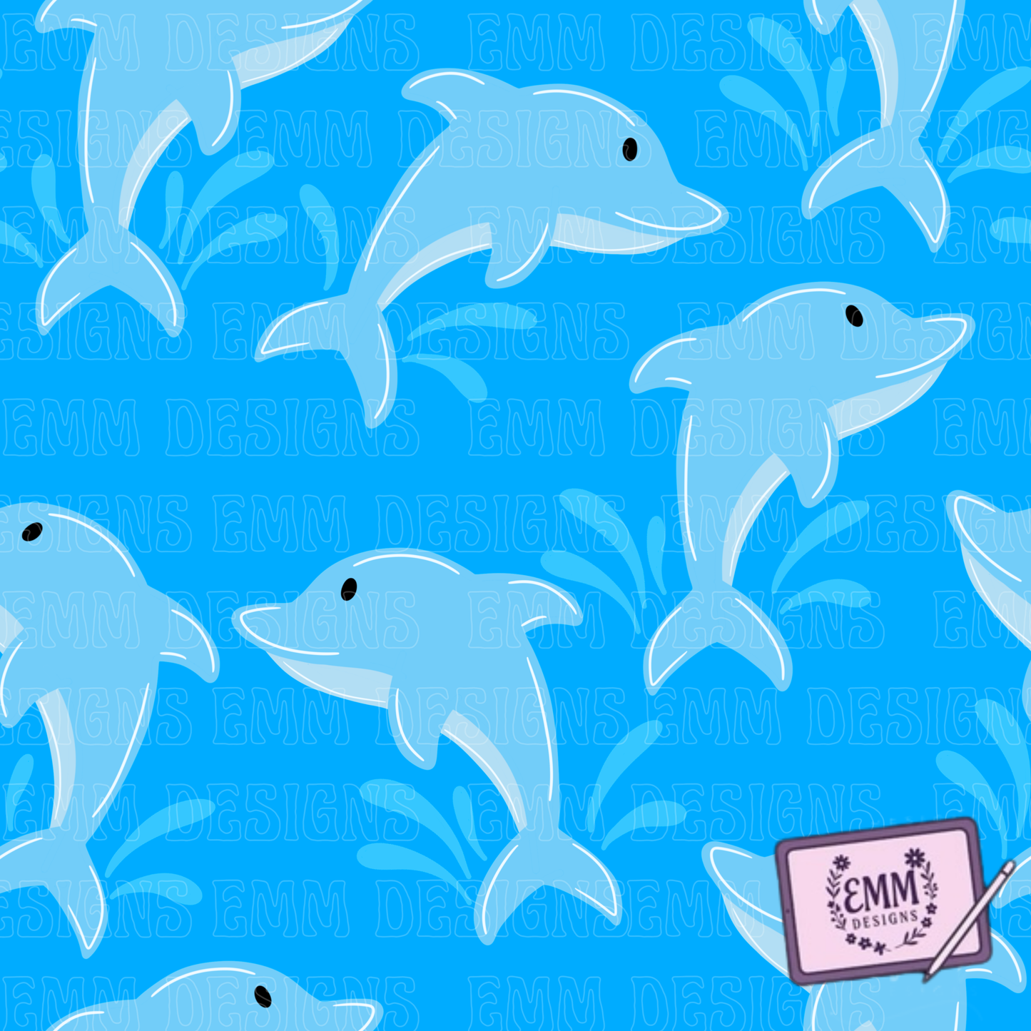 Free File Friday - Dolphins Blue