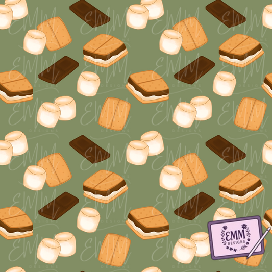 S’mores  – Sage Green Background