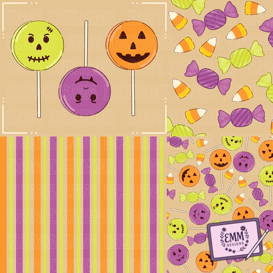 Halloween – Retro Candy -  Design #26 | Seamless Digital Files